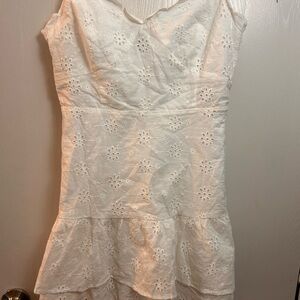 Forever 21 White Tiered Mini Sundress Sweetheart Neckline